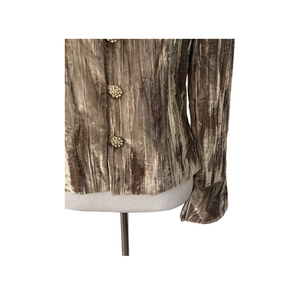 Bloomingdales 6 Beige Champagne Velvet Jacket - Picture 3 of 6